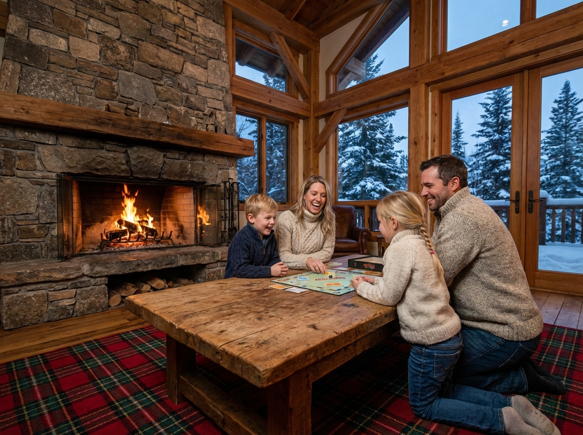 Famille jouant autour d