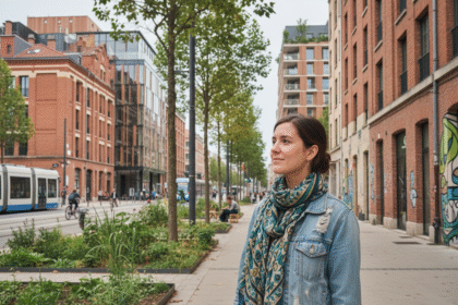 Jeune femme dans le quartier Cartoucherie de Toulouse