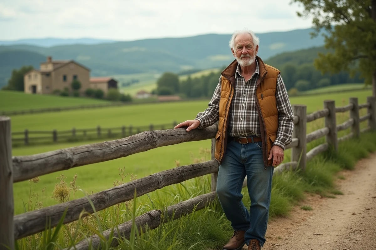 Homme âgé dans un village rural de Provence