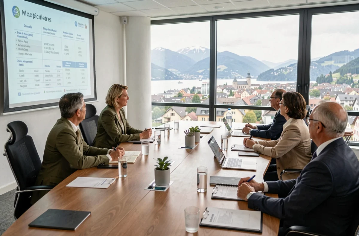 Réunion de syndic SAGI IDL avec des copropriétaires dans un bureau de l'agglomération d'Annecy