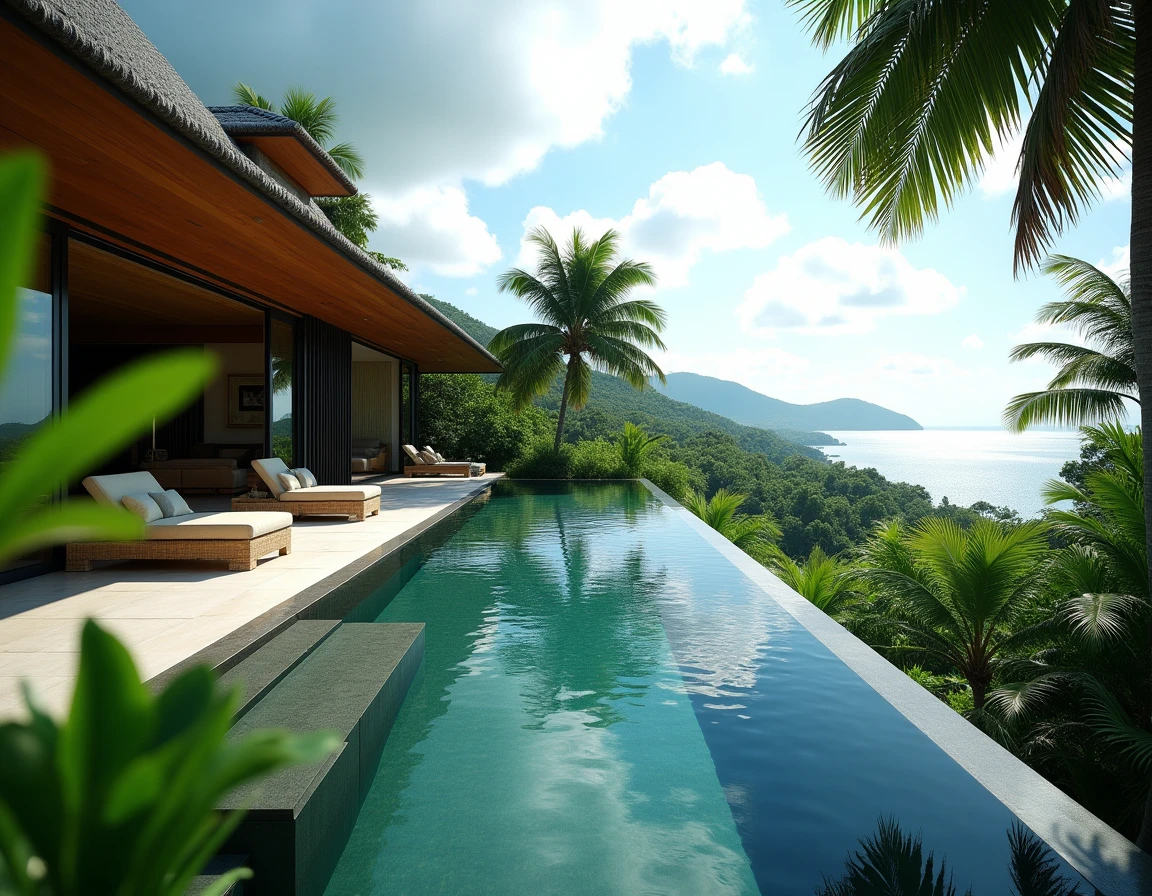 Villa de luxe avec piscine à débordement et vue sur la mer à vendre à Koh Samui en Thaïlande